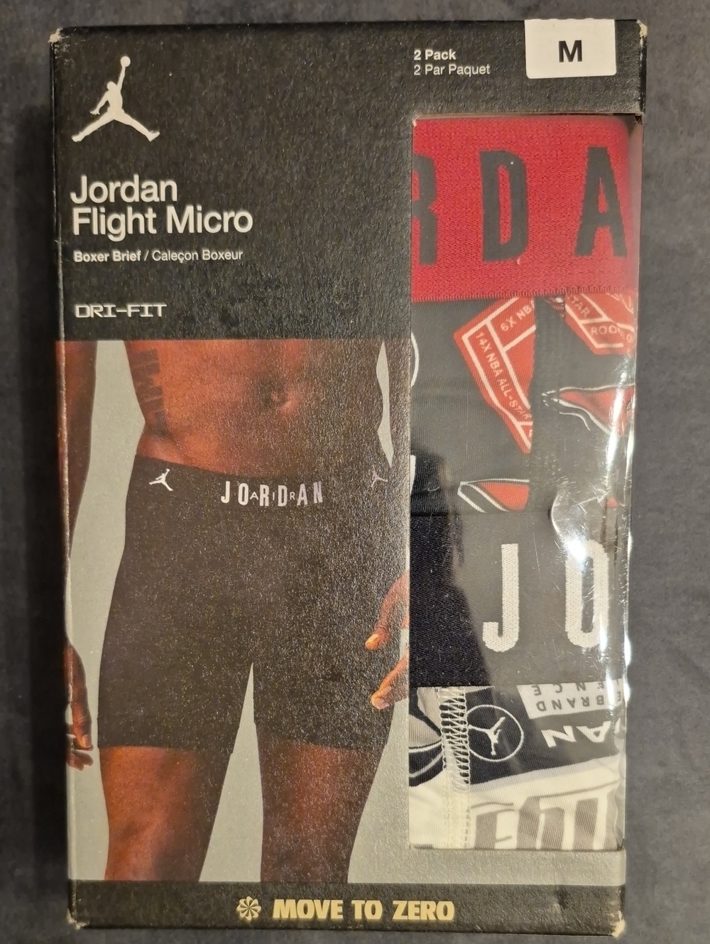 Jordan Flight Micro Boxer Briefs - 2 Pack - Black & White Size M